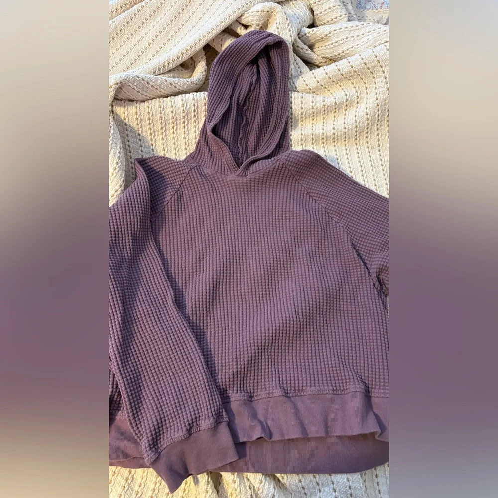 The North Face - Purple Cotton Waffle Hoodie - EUC/Almost NWOT - worn TWICE - Picture 2 of 5